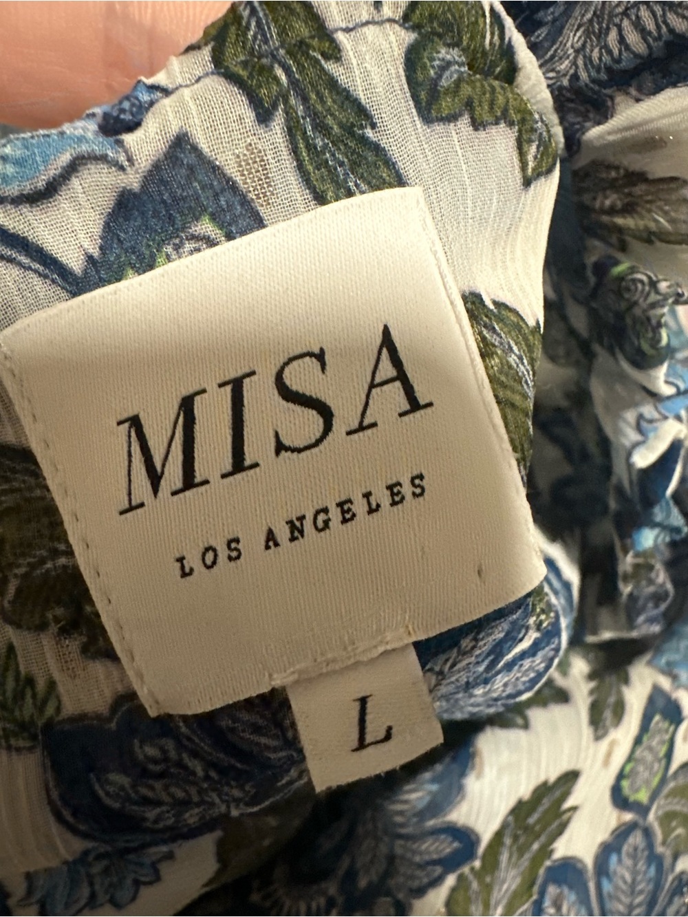 MISA Los Angeles Maria Top in Flora Azulia size large luxury floral peasant boho - Picture 4 of 8